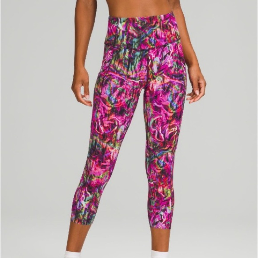 Lululemon Fast and Free leggings. Size 8, 23” length. Color “hyper flow pink.”